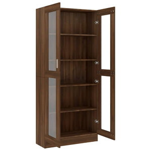 Vitrinenschrank Braun Eichen-Optik 185 cm