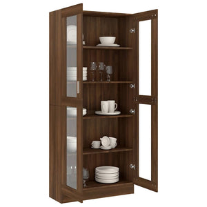Vitrinenschrank Braun Eichen-Optik 185 cm
