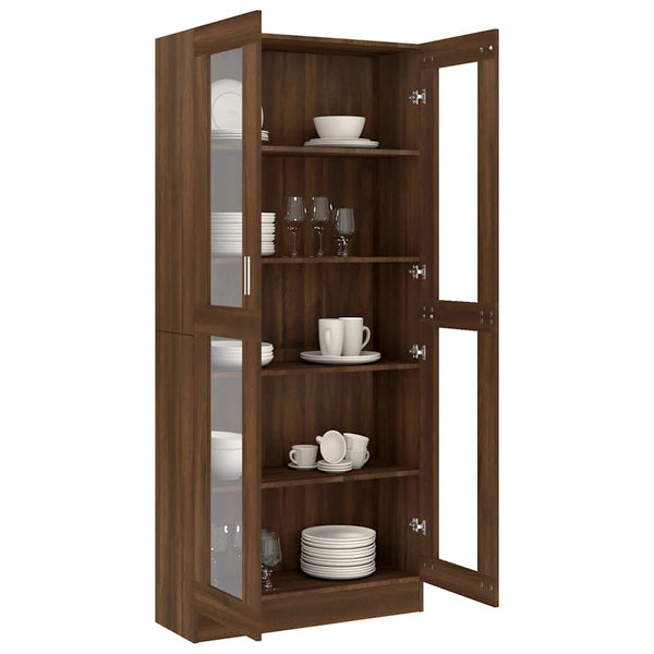 Vitrinenschrank Braun Eichen-Optik 185 cm