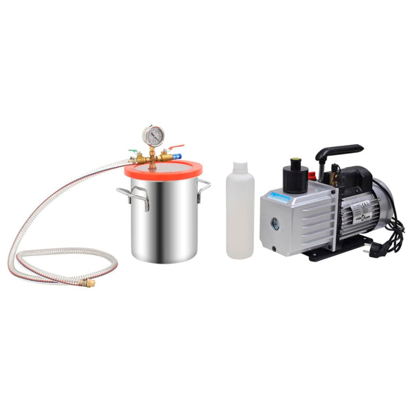 Vakuumkammer mit 2-stufiger Pumpe 5,5 L