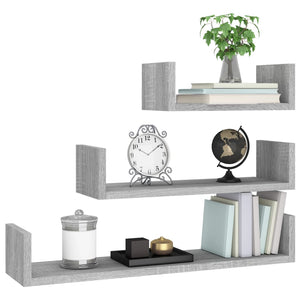 Wandregale 3er Set Grau Sonoma