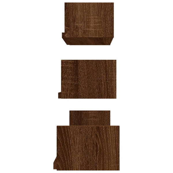 Wandregale 3er Set Eiche Braun