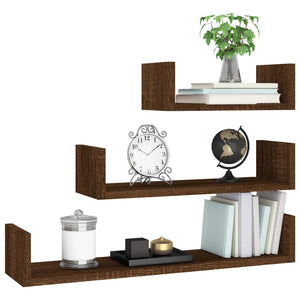 Wandregale 3er Set Eiche Braun
