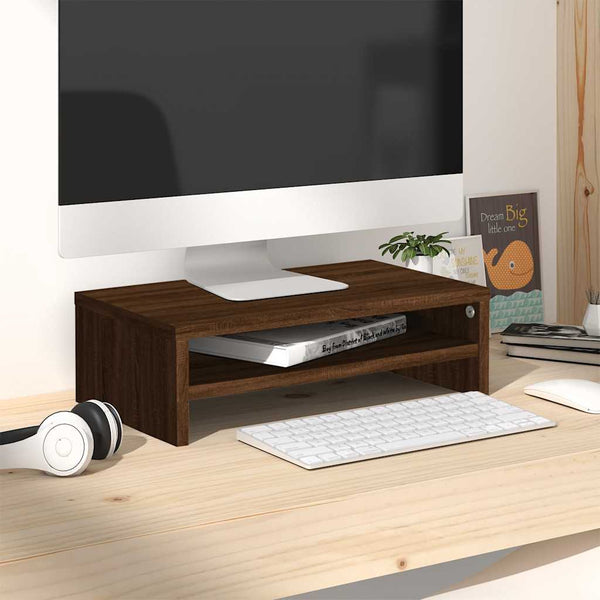 vidaXL Support d'écran chêne marron 42x24x13 cm bois d'ingénierie