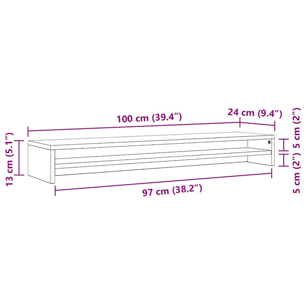Monitorständer Räuchereiche 100 cm