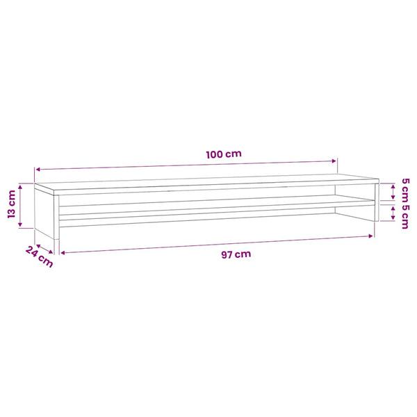 Monitorständer Braun Eichenoptik 100 cm