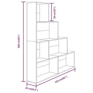 vidaXL Bibliothèque marron aspect chêne 155x24x160 cm