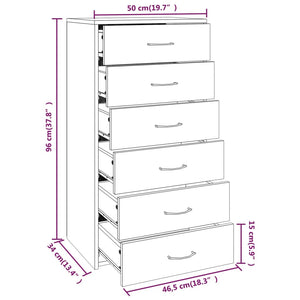 Sideboard Räuchereiche mit 6 Schubladen