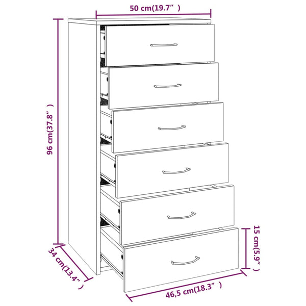 Sideboard Räuchereiche mit 6 Schubladen