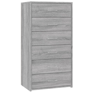 Sideboard Grau Sonoma mit 6 Schubladen