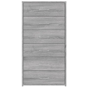 Sideboard Grau Sonoma mit 6 Schubladen