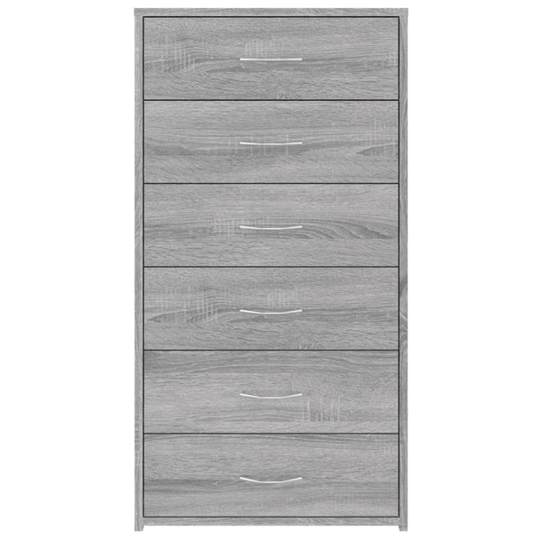 Sideboard Grau Sonoma mit 6 Schubladen