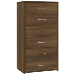 vidaXL Sideboard with 6 Drawers Brown Oak-Look 50x34x96 cm