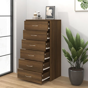 vidaXL Sideboard with 6 Drawers Brown Oak-Look 50x34x96 cm