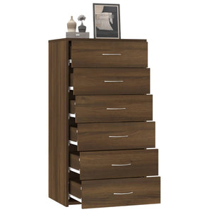 vidaXL Sideboard with 6 Drawers Brown Oak-Look 50x34x96 cm