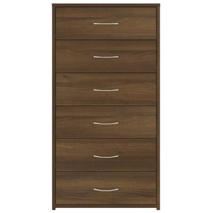 vidaXL Sideboard with 6 Drawers Brown Oak-Look 50x34x96 cm