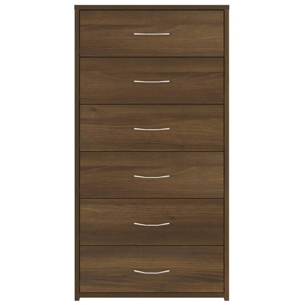 vidaXL Sideboard with 6 Drawers Brown Oak-Look 50x34x96 cm