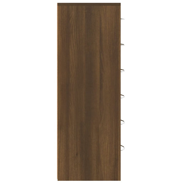 vidaXL Sideboard with 6 Drawers Brown Oak-Look 50x34x96 cm