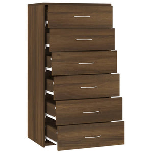 vidaXL Sideboard with 6 Drawers Brown Oak-Look 50x34x96 cm