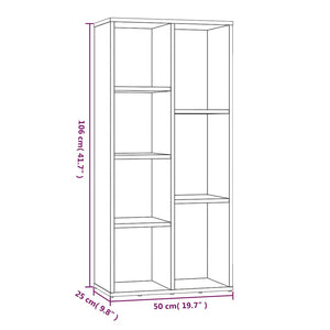 Bücherschrank Grau Sonoma 50x25x106 cm