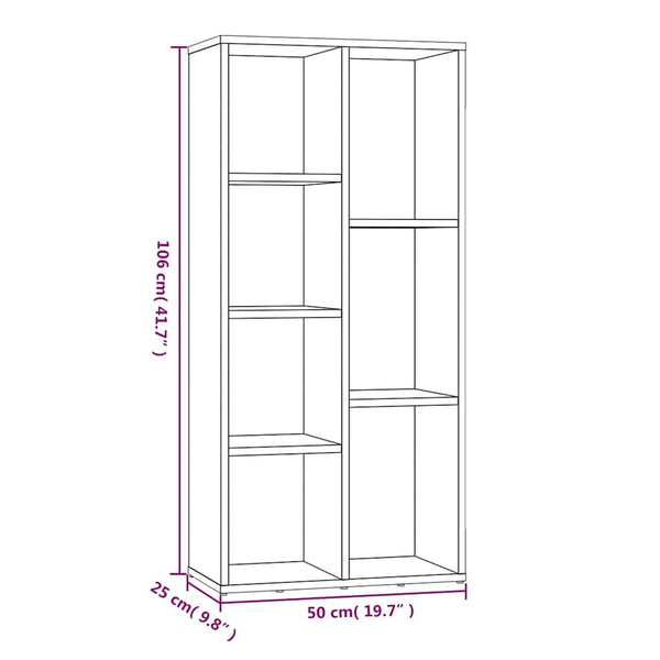 Bücherschrank Grau Sonoma 50x25x106 cm
