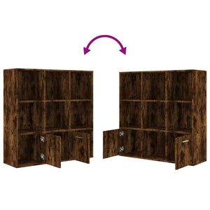 vidaXL Bibliothèque chêne fumé 98x30x98 cm