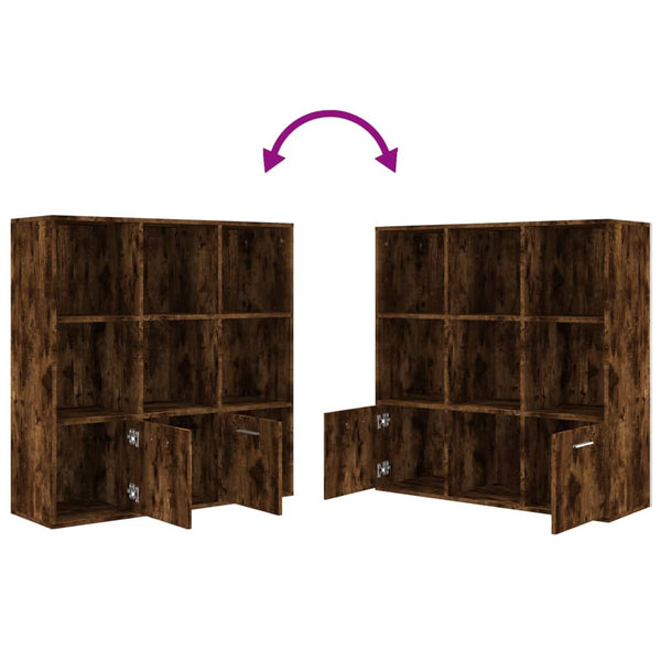 vidaXL Bibliothèque chêne fumé 98x30x98 cm