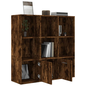 vidaXL Bibliothèque chêne fumé 98x30x98 cm