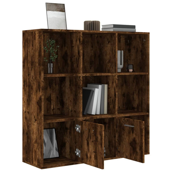 vidaXL Bibliothèque chêne fumé 98x30x98 cm