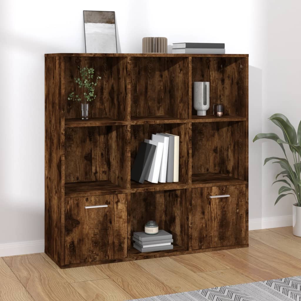 vidaXL Bibliothèque chêne fumé 98x30x98 cm