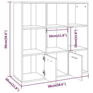 Bücherschrank Grau Sonoma 98x98 cm