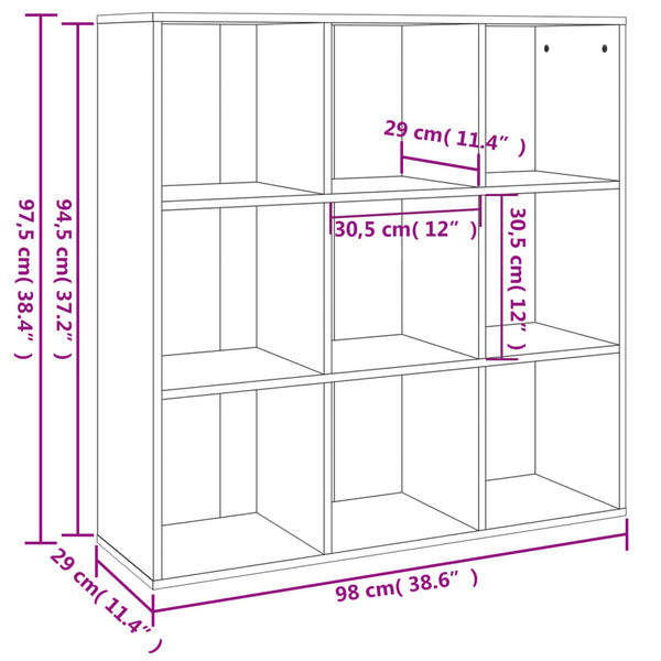 Bücherschrank Räuchereiche 98 cm