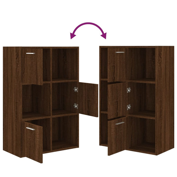 vidaXL Meuble de rangement marron aspect chêne 60x29,5x90 cm