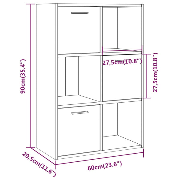 vidaXL Meuble de rangement marron aspect chêne 60x29,5x90 cm