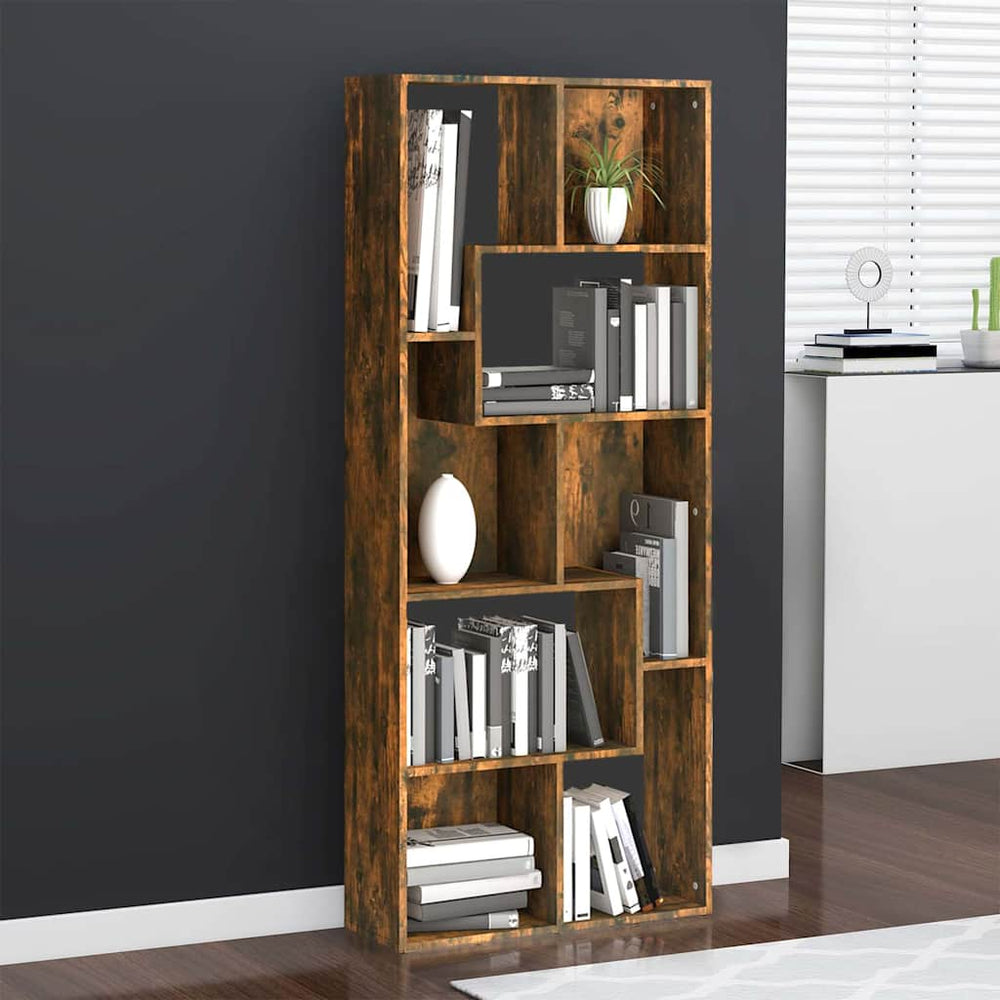 vidaXL Bibliothèque chêne fumé 67x24x161 cm bois d'ingénierie
