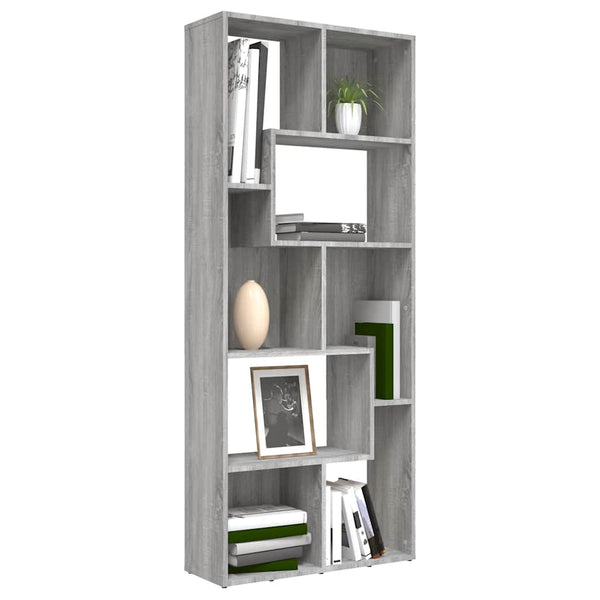 Bücherregal Grau Sonoma 67x24x161 cm