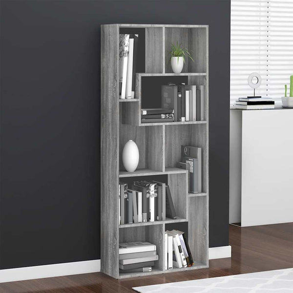 Bücherregal Grau Sonoma 67x24x161 cm