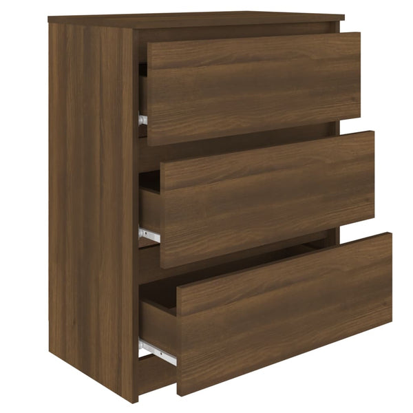 vidaXL Bahut marron aspect chêne 60x35x76 cm en bois d'ingénierie