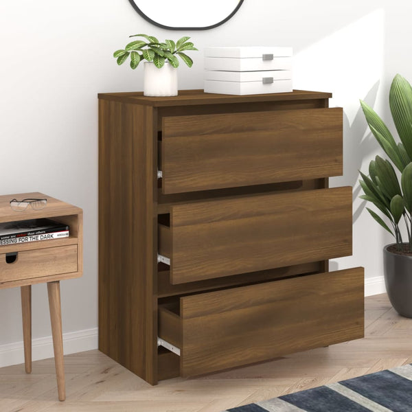 vidaXL Bahut marron aspect chêne 60x35x76 cm en bois d'ingénierie