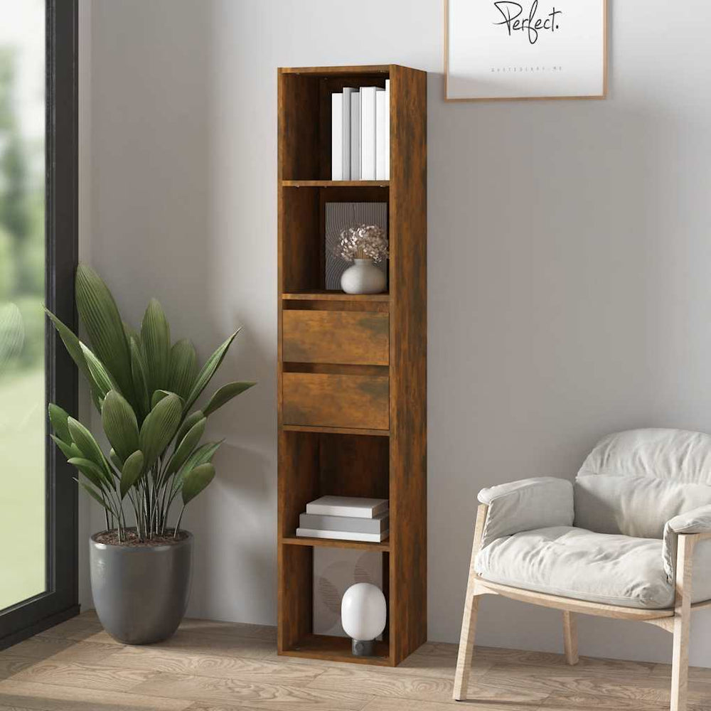 vidaXL Bibliothèque chêne fumé 36x30x171 cm Bois d'ingénierie