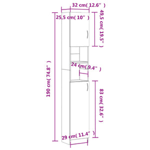 Badezimmerschrank Räuchereiche 190cm