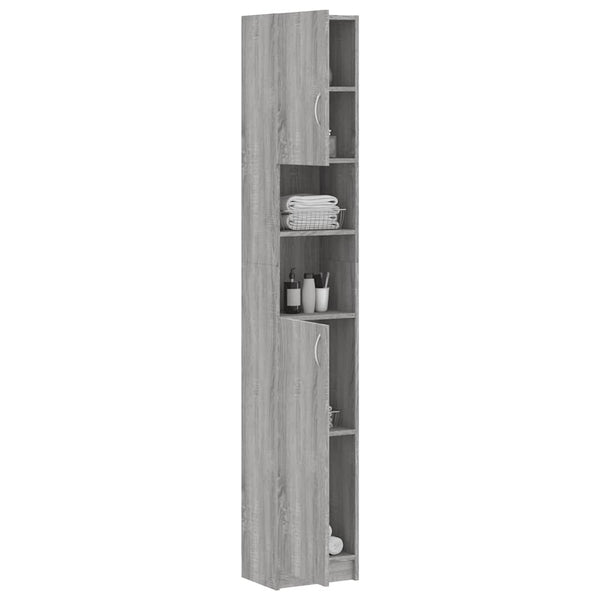 Badezimmerschrank Grau Sonoma 32x25,5x190 cm