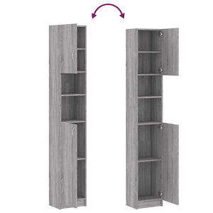 Badezimmerschrank Grau Sonoma 32x25,5x190 cm