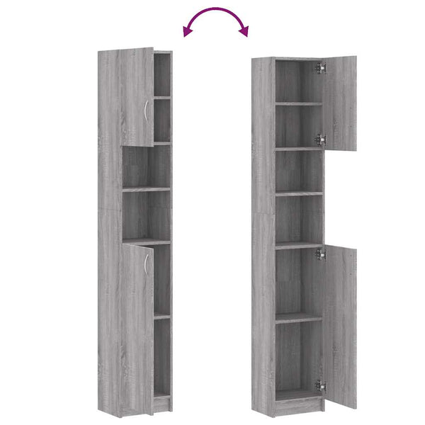 Badezimmerschrank Grau Sonoma 32x25,5x190 cm