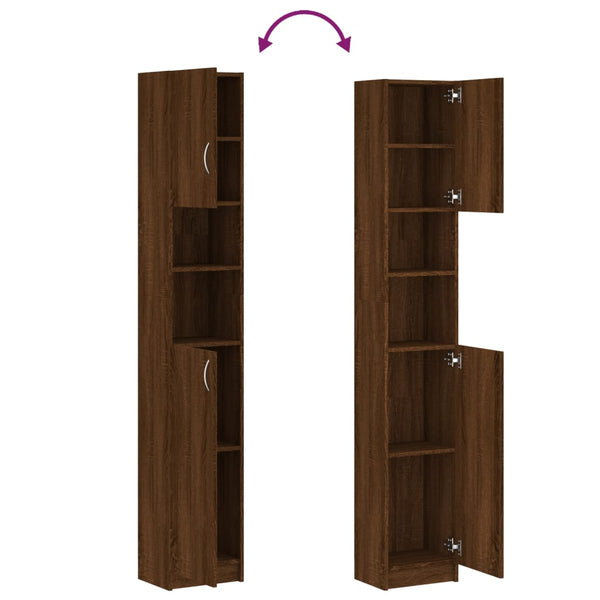 Badezimmerschrank Braun Eiche 32x25,5x190 cm