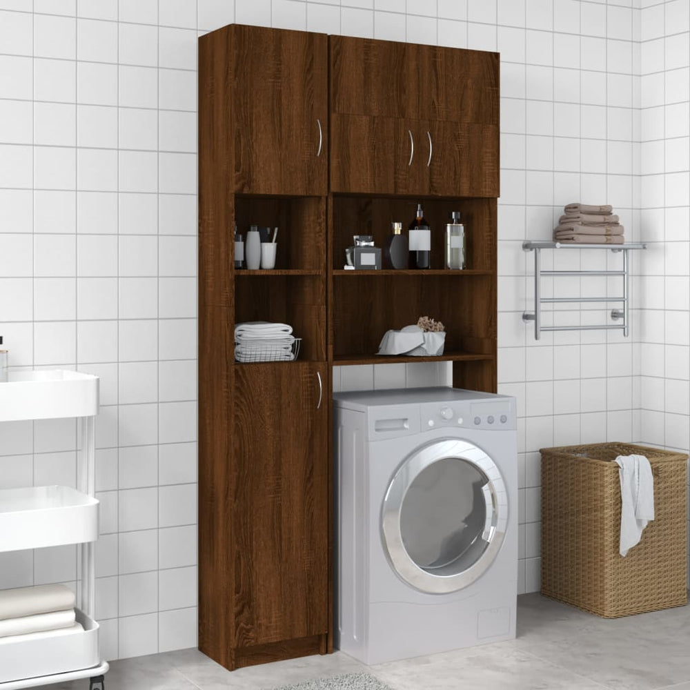 Badezimmerschrank Braun Eiche 32x25,5x190 cm