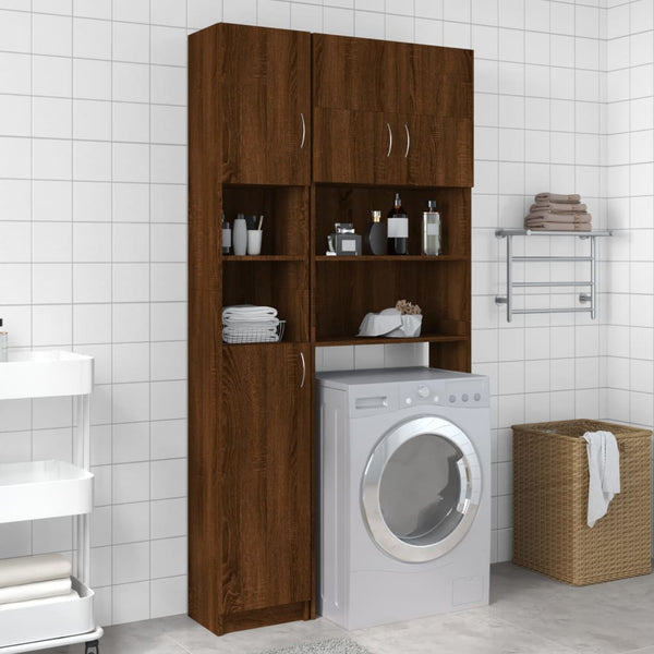Badezimmerschrank Braun Eiche 32x25,5x190 cm