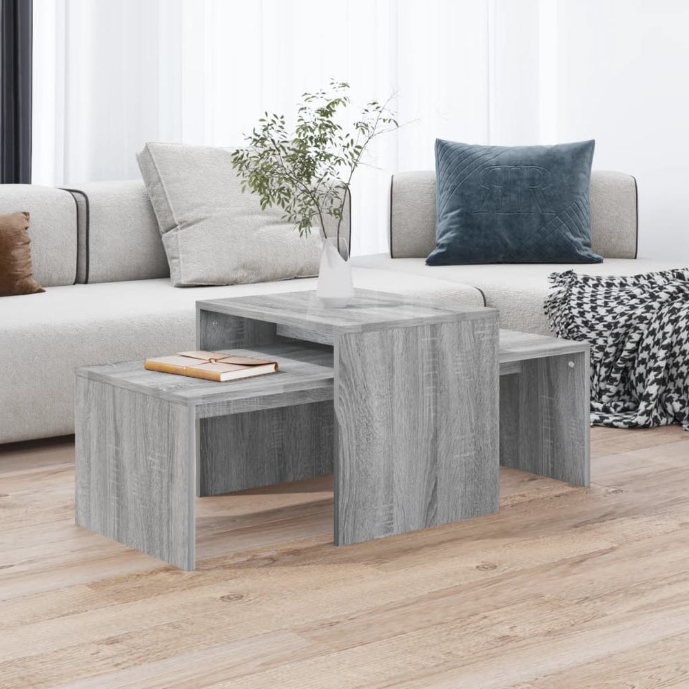 Couchtisch Set Grau Sonoma 100x48x40 cm