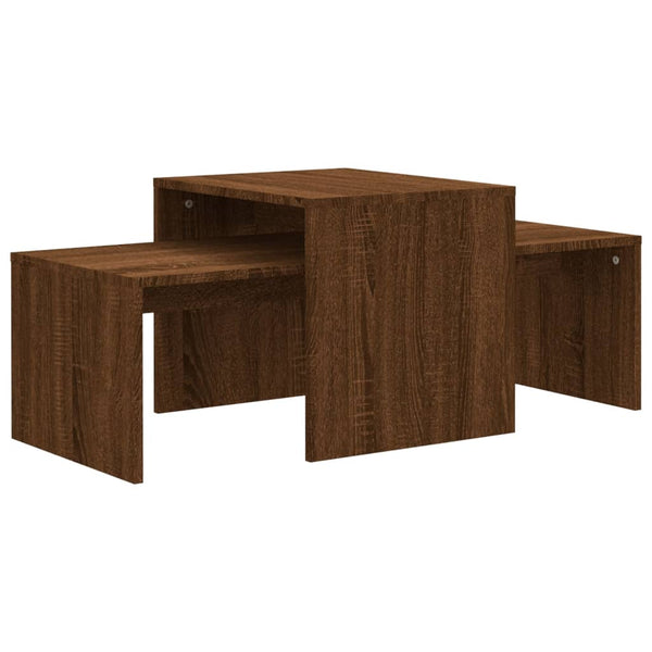 Couchtisch Set Braun Eichenoptik