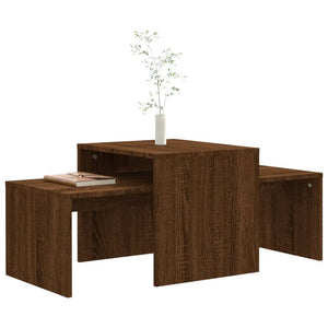 Couchtisch Set Braun Eichenoptik